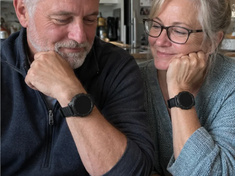 A couple wearing Vantrek X1 watches